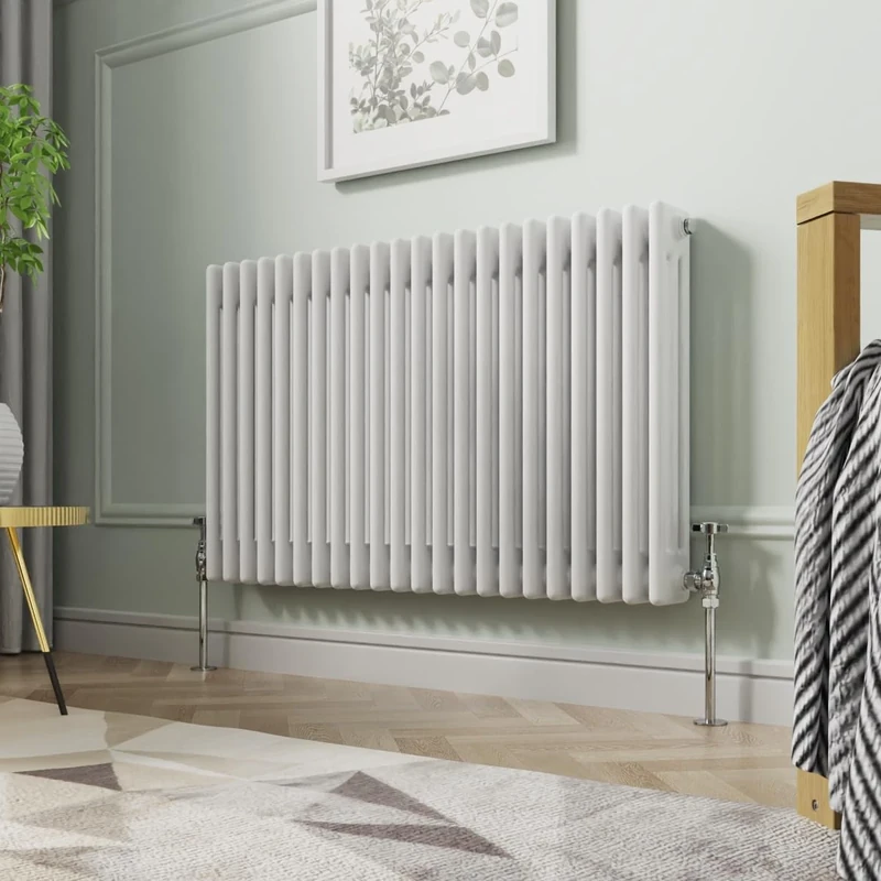 NRG 600 x 1010 mm Gloss White Horizontal Cast Iron Radiator Triple Panel