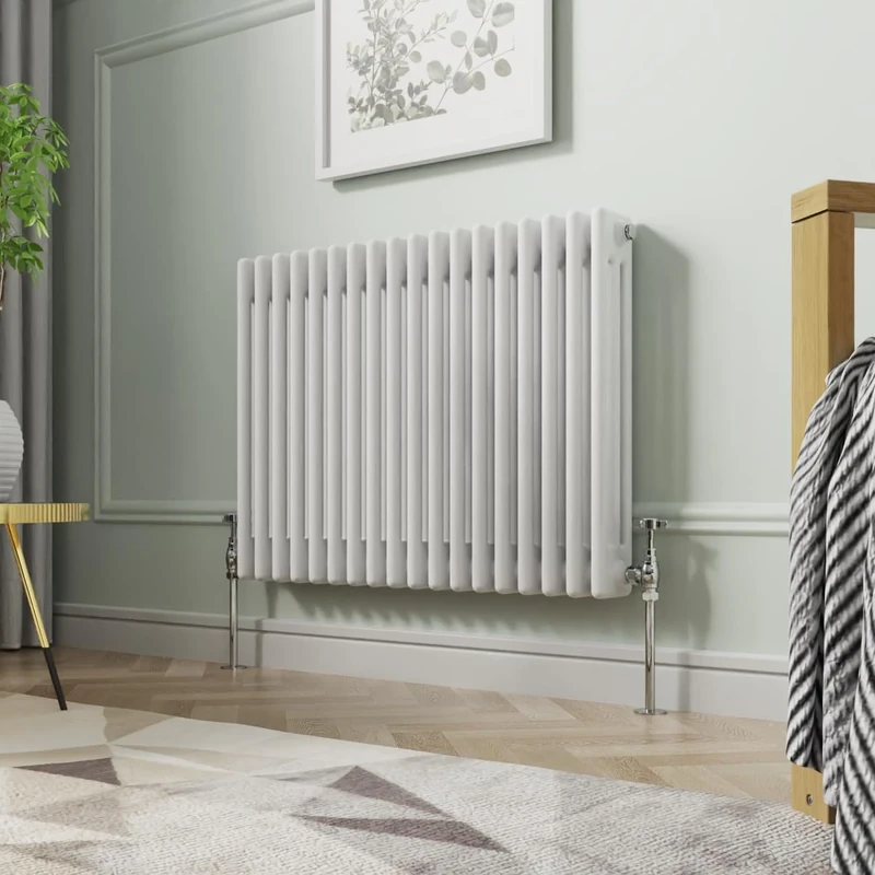NRG 600 X 830 mm Gloss White Horizontal Cast Iron Radiator Triple Panel