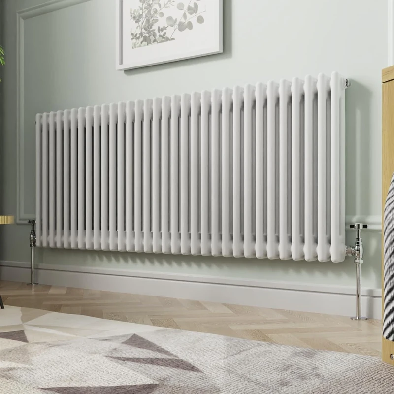 NRG 600 x 1460 mm Gloss White Horizontal Cast Iron Radiator Double Panel