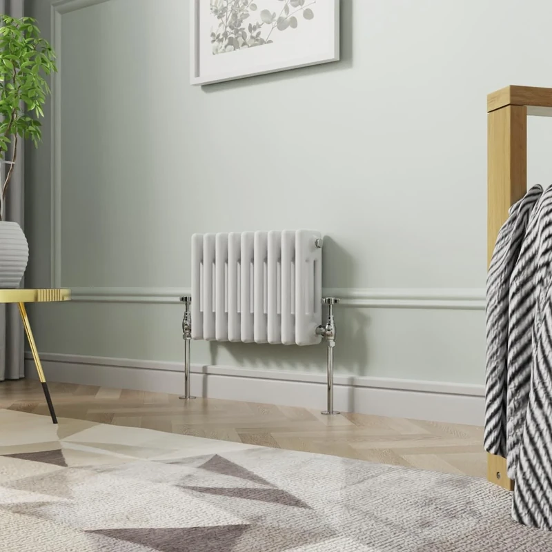 NRG 300 x 425 mm Gloss White Horizontal Cast Iron Radiator Triple Panel