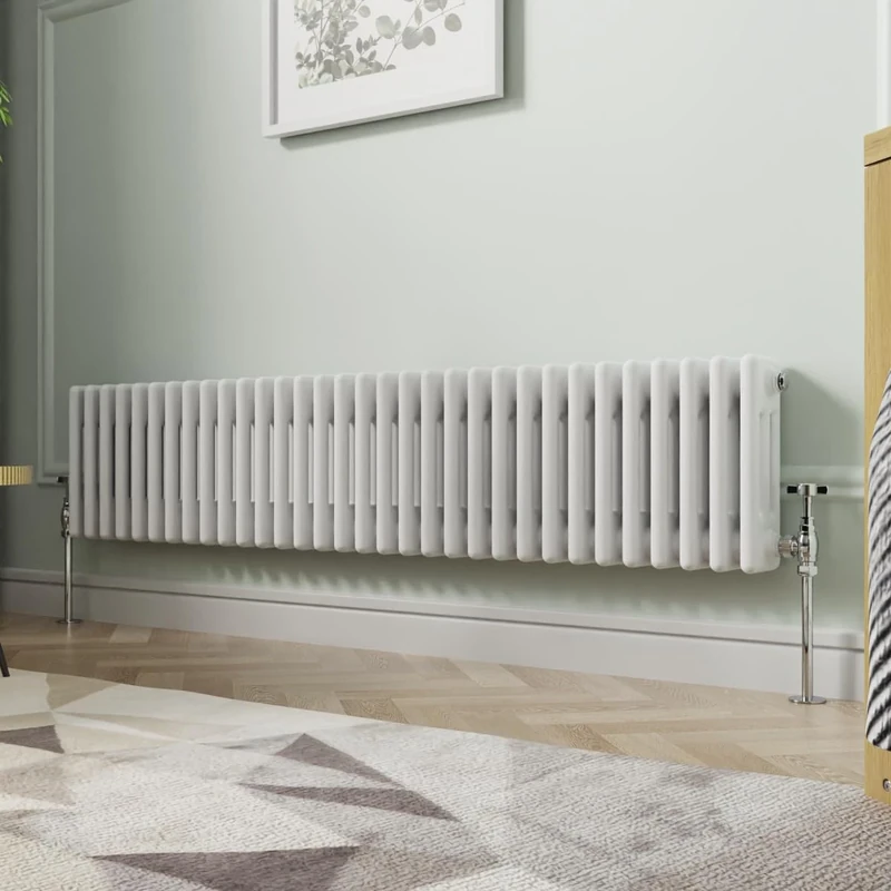 NRG 300 X 1460 mm Gloss White Horizontal Cast Iron Radiator Triple Panel
