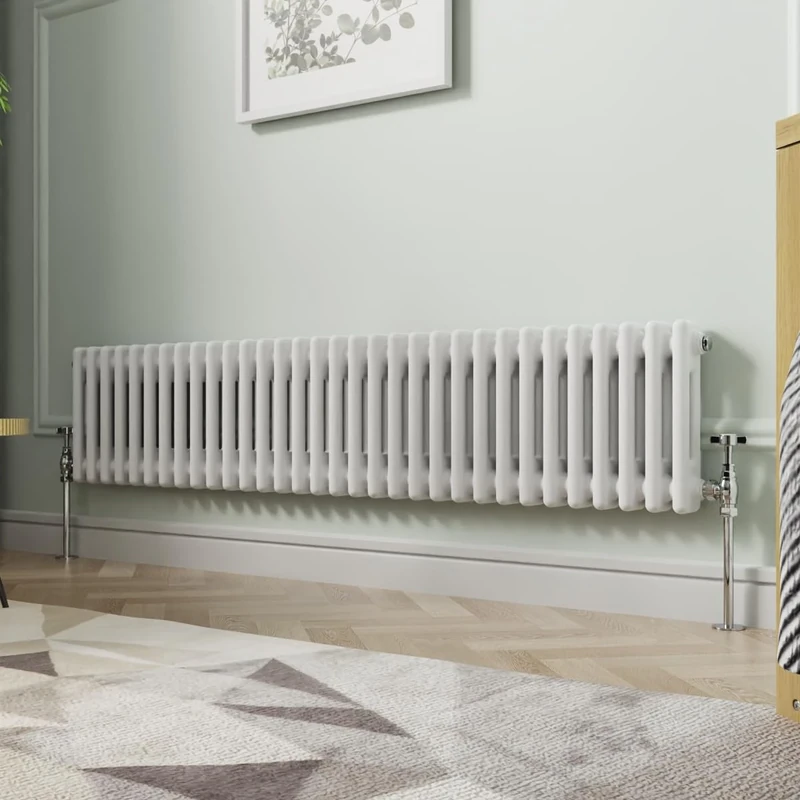 NRG 300 X 1460 mm Gloss White Horizontal Cast Iron Radiator Double Panel