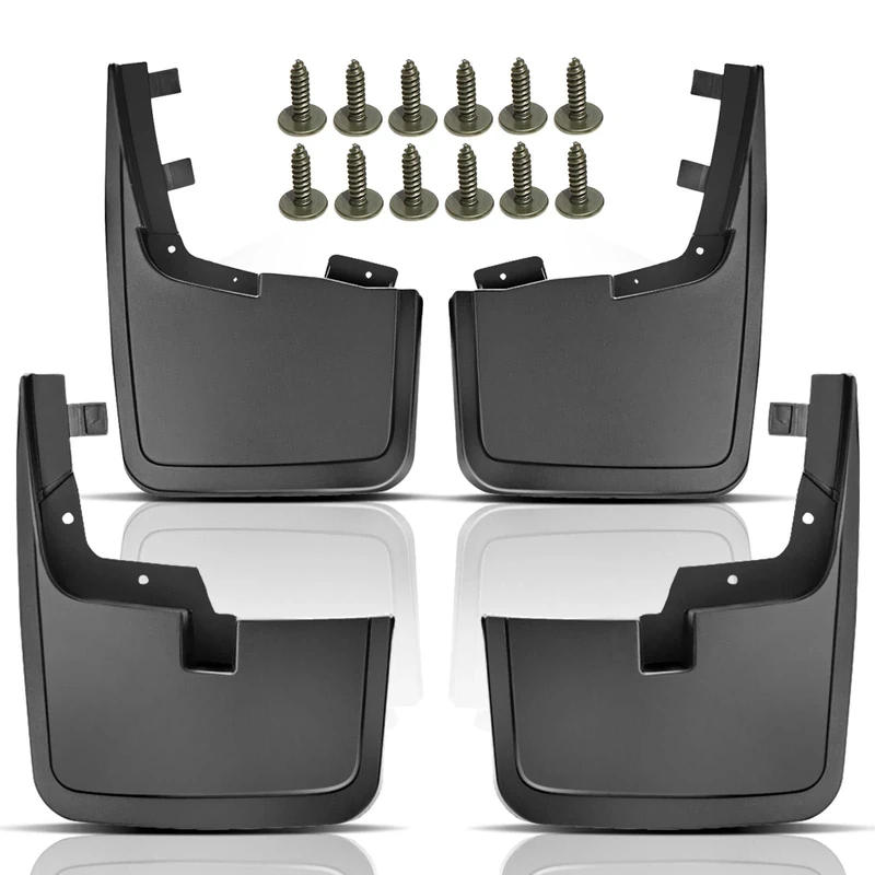 Set of 4 Front and Rear Side Mud Flaps Splash Guards Replacement for Ford F-150 2015-2020 (without Factory Fender Flares)
