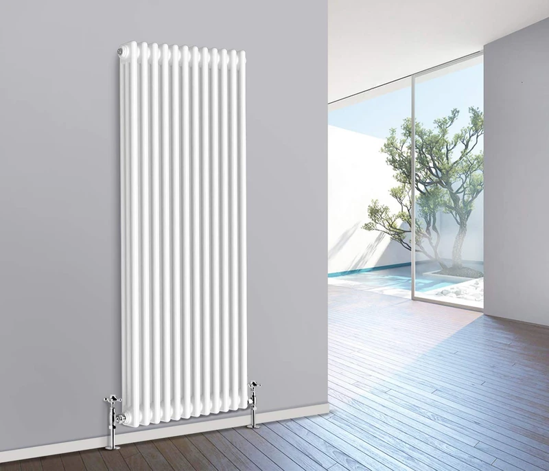 NRG White Vertical Cast Iron Radiator - 1800 x 560mm Triple Panel