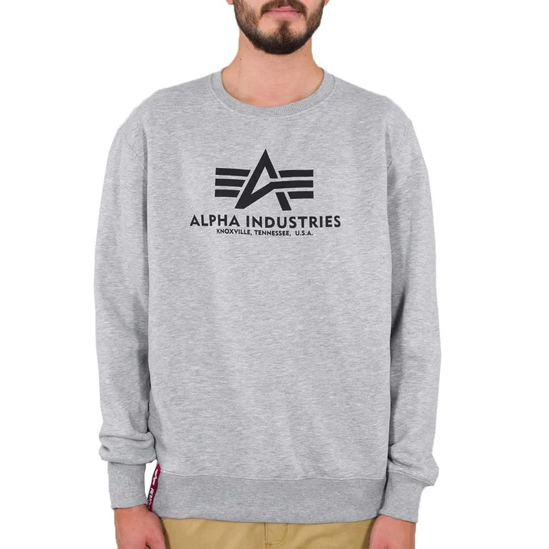 Alpha Industries Basic Sweater Sweatshirt for Men Grey Heather