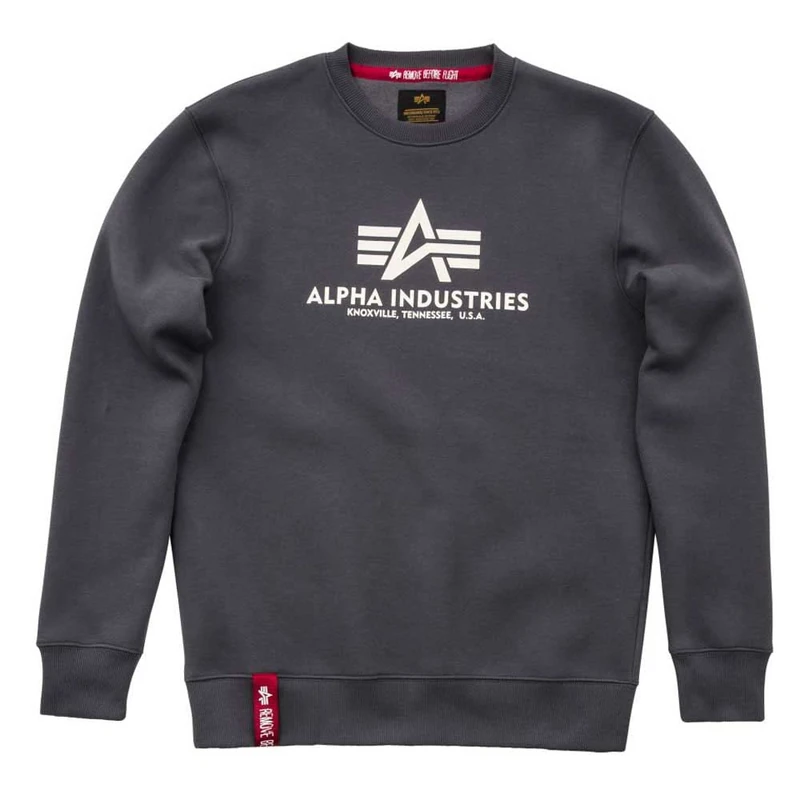 Alpha Industries Men's Basic Sweater Sweatshirt, Greyblack, XXS