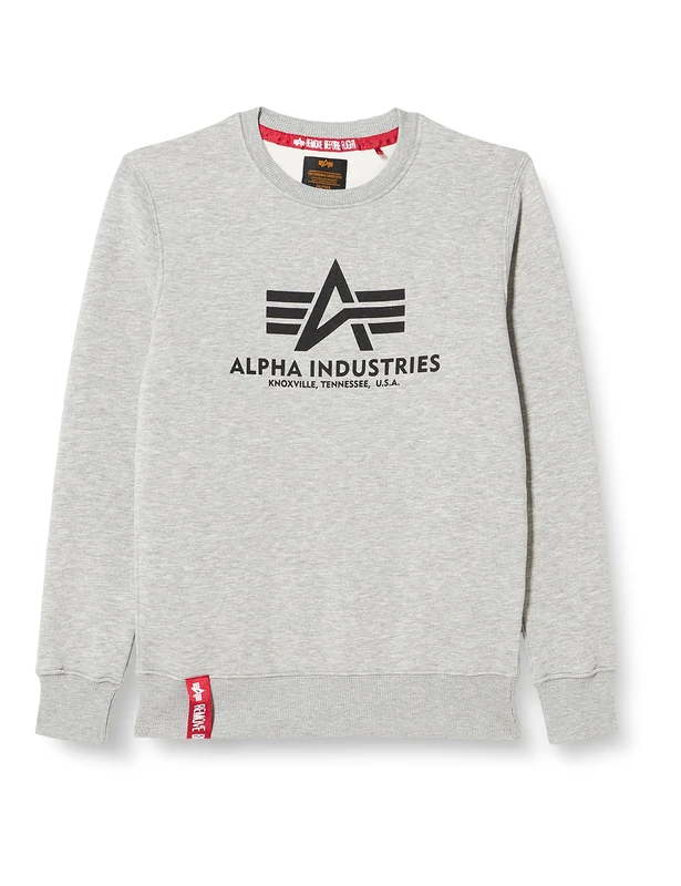 Alpha Industries Basic Sweater Sweatshirt for Men Grey Heather
