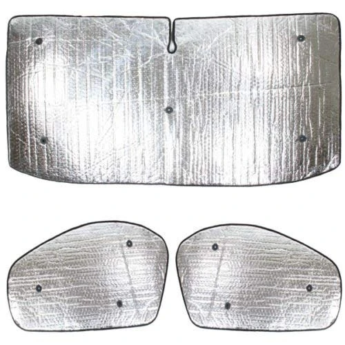 Summit SUM-1631 Luxury Thermal Blind Set Fits Vauxhall Vivaro (2001-2014) 3 Piece Kit, Grey,Silver,Black - Image 1