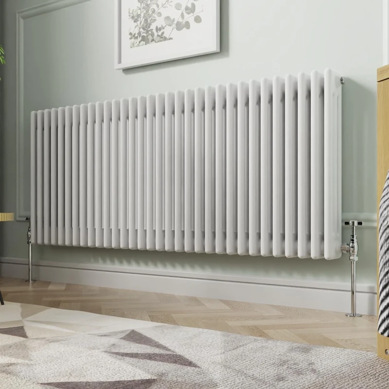 NRG 600 X 1460 mm Gloss White Horizontal Cast Iron Radiator Triple Panel