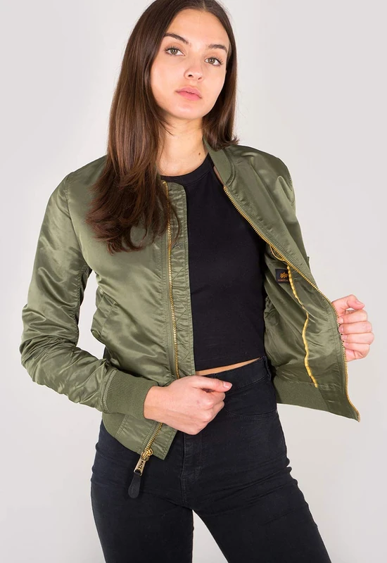 Alpha Industries MA-1 VF LW Bomber Jacket for Ladies Sage-Green/Gold