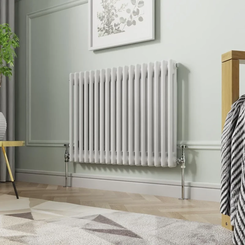 NRG 600 X 830 mm Gloss White Horizontal Cast Iron Radiator Double Panel