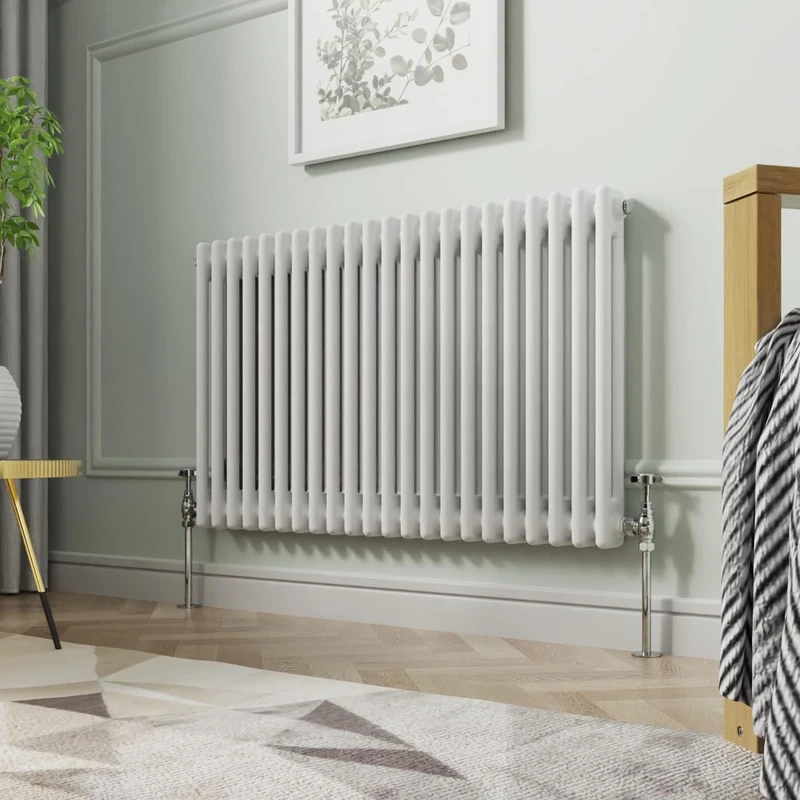 NRG 600 X 1010 mm Gloss White Horizontal Cast Iron Radiator Double Panel