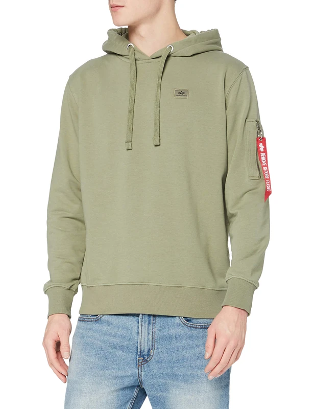 ALPHA INDUSTRIES Men's X-Fit Sports Hoodie, Olive, XS