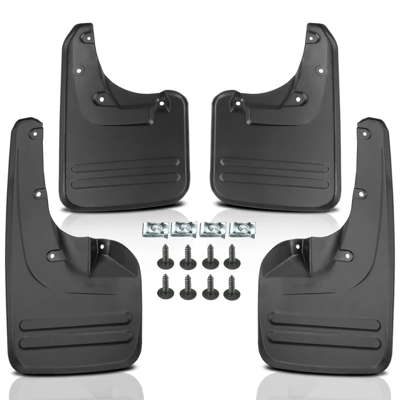 YHTAUTO Set of 4 Mud Flaps Splash Guards Accessories Replacement for Toyota Hilux (Vigo) 2008-2014, 4WD, Front and Rear LH RH, Black