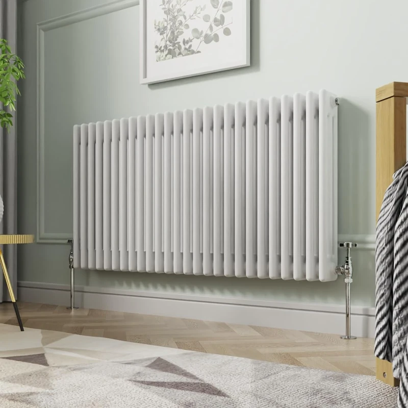 NRG 600 X 1190 mm Gloss White Horizontal Cast Iron Radiator Triple Panel