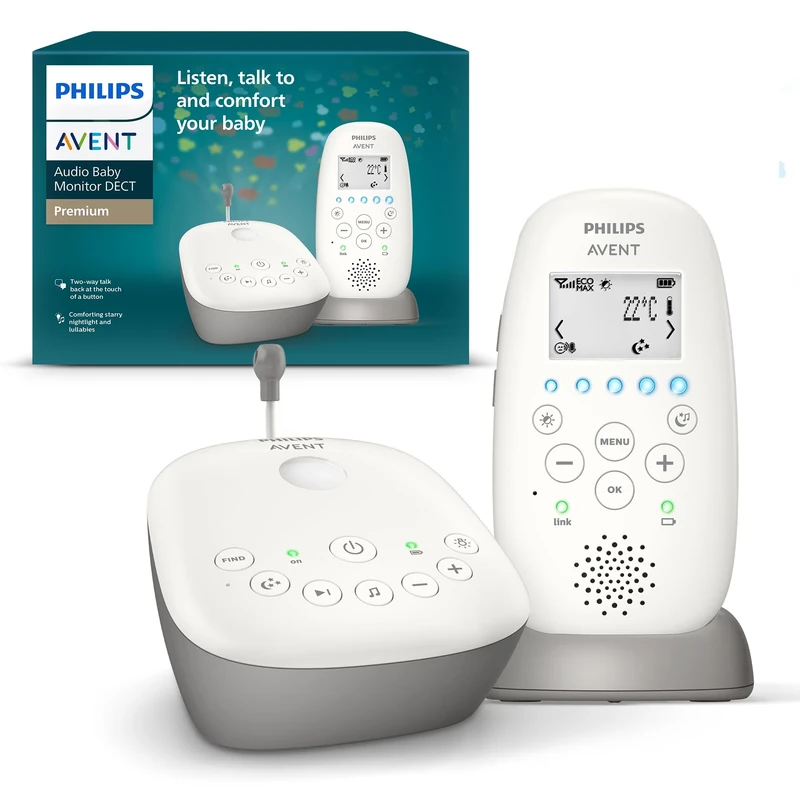 Philips Avent DECT - baby monitor with starry night light projector (Model SCD733/26)