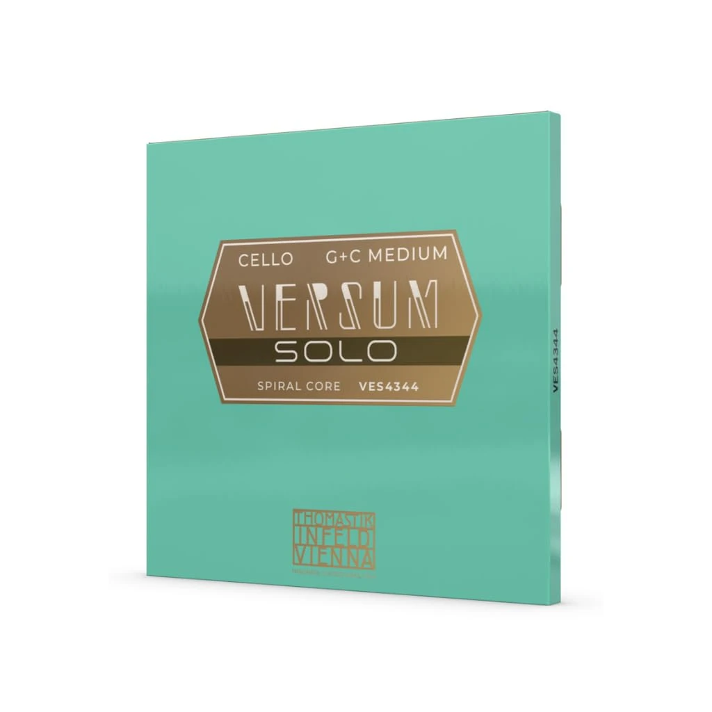 Thomastik string set for cello 4/4 Versum Solo - set G+C string, spiral core, tungsten/chrome winding, medium