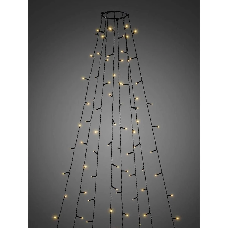 Konstsmide Christmas Lights LED Halo Ring/Fairy Lights 8 Strands of 30 Diodes/Controlled via The Smart App/240 Amber White Diodes/Black Wire/Outdoor and Indoor Use String Lights - Image 1