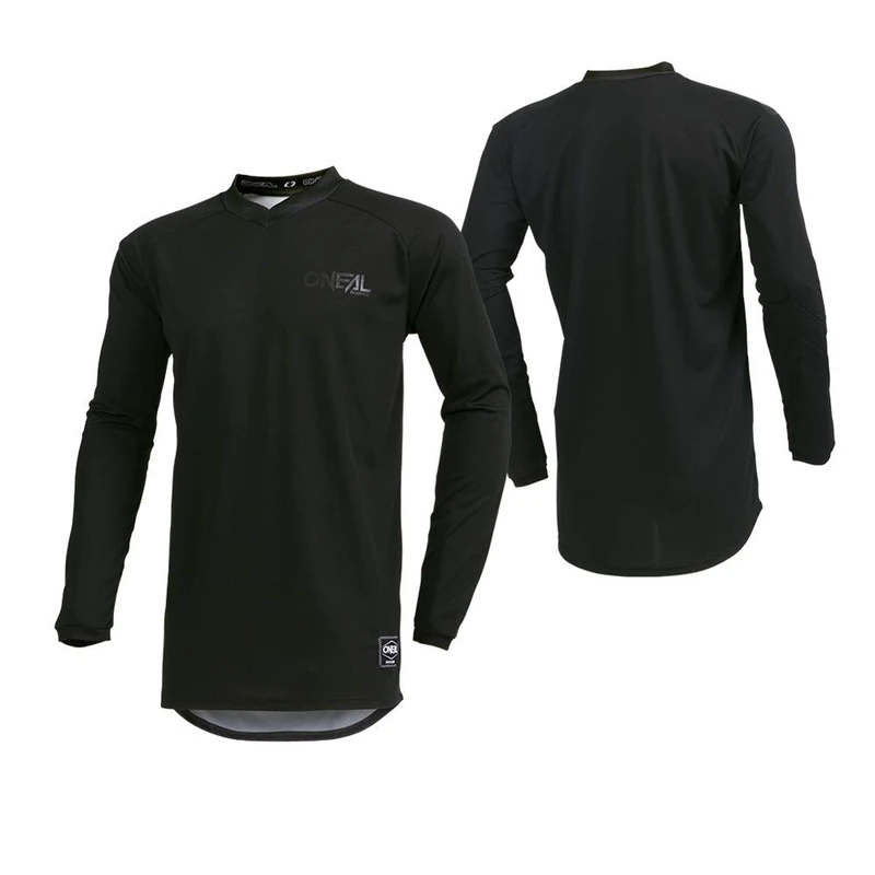 O'Neal Motocross Jersey | Enduro Motorcycle | Fit for Maximum Range of Motion | Elbow Stitched Protection, Breathable | Element Classic Jersey | Adult | Black | Size 4XL
