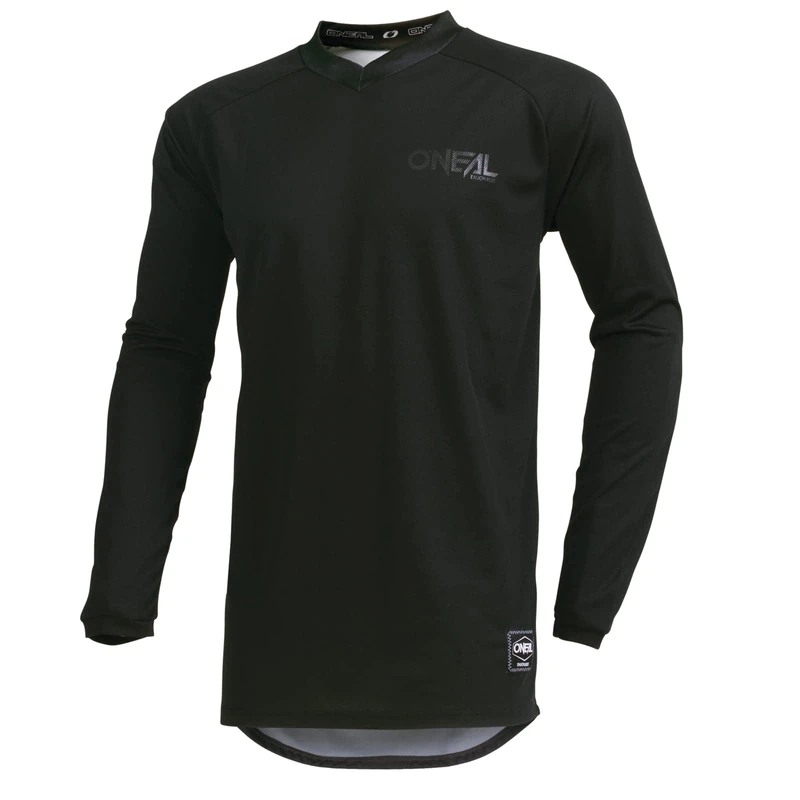 O'Neal | Motocross Jersey | Enduro Bike | Fit for Maximum Range of Movement, Protection Sewn on The Elbow, Breathable | Element Classic Jersey | Adult | Black | Size XL