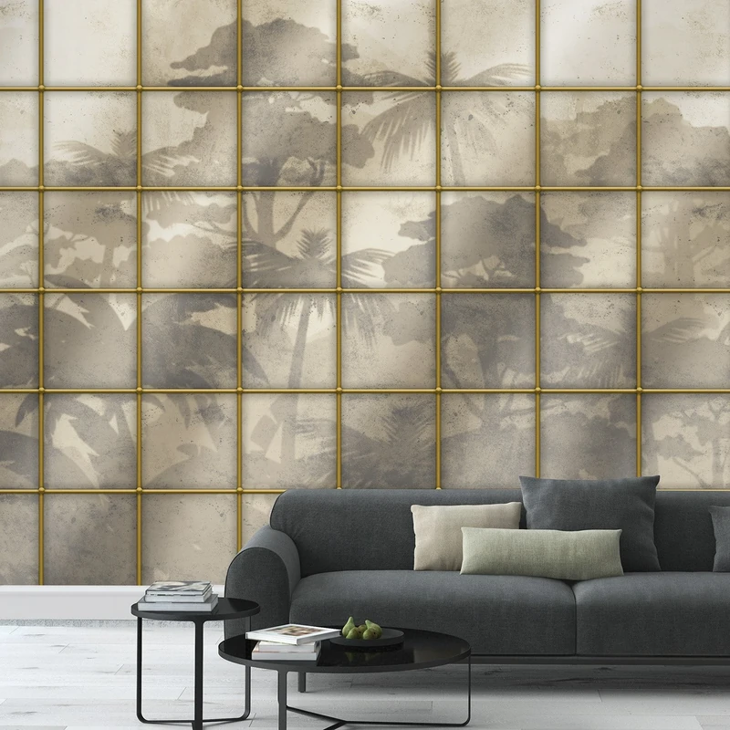 WALL81 Wallpaper Ecological Tropic Window Taglia L - cm 456 x 300 h taupe - Image 1