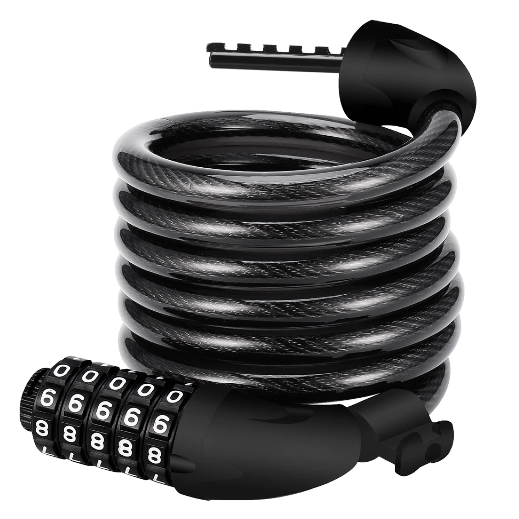 REHKITTZ Bike Lock Bicycle Locker Combination 5 Digit 120cm/12mm Long Cycle Cable Locks Bikes Chain High Security for E-Bike Mountain Bike Outdoor Ski Gate Accessoriess