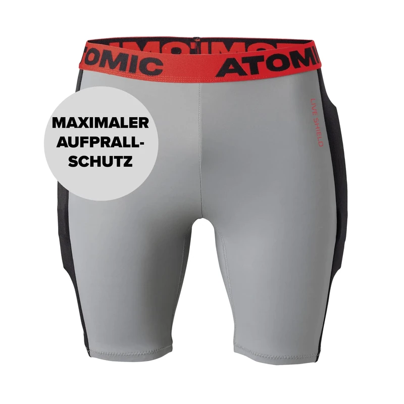 Atomic LIVE SHIELD Shorts Back Protection - Grey/Black, XXS