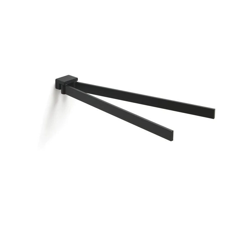 Gedy Lounge Towel Rail, Chrome, Black, Double - Image 1