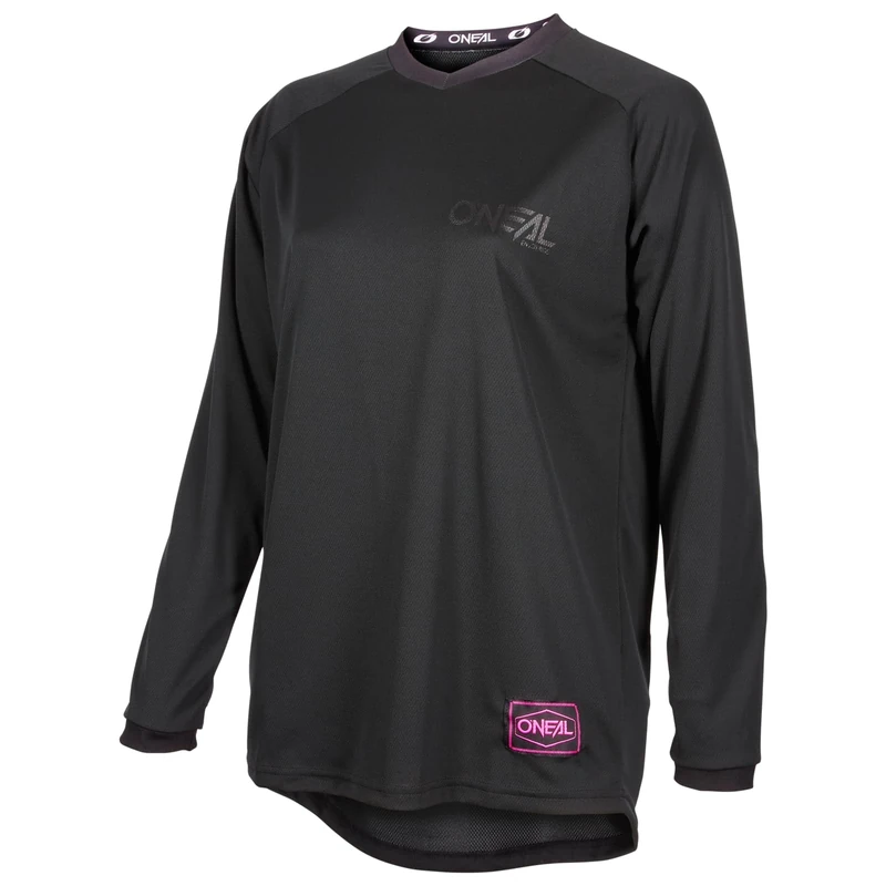 O'NEAL | Motocross Shirt Long Sleeve | MX MTB | Fit for More Freedom of Movement, Breathable and Moisture-Wicking | Element Womens Jersey Classic Black | Adult | Black | Size S