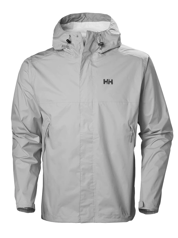 Helly Hansen Men's Loke Waterproof Windproof Breathable Rain Jacket, 853 Grey Fog, Small, 853 Grey Fog, S