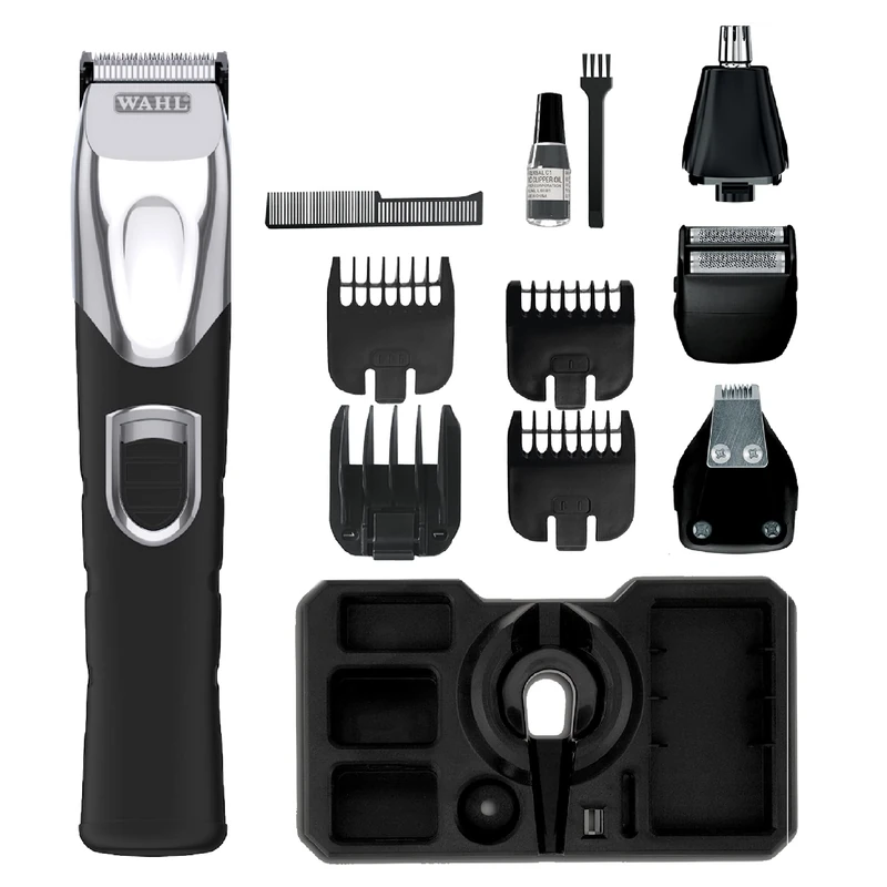Wahl Father's Day Gift, Gifts for Dad, Precision 4-in-1 Hair Trimmer, Beard and Stubble Trimmers for Men, Men’s Ear and Nose Hair Trimmer, Male Grooming Set, Washable Heads, Cordless, Beard Care Kit