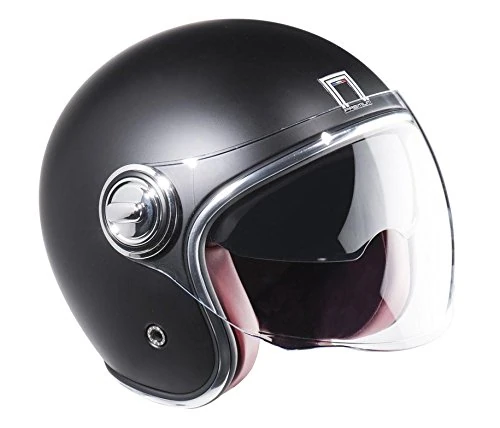 Nox Jet Helmet Heritage Premium Matte Black, Size Small