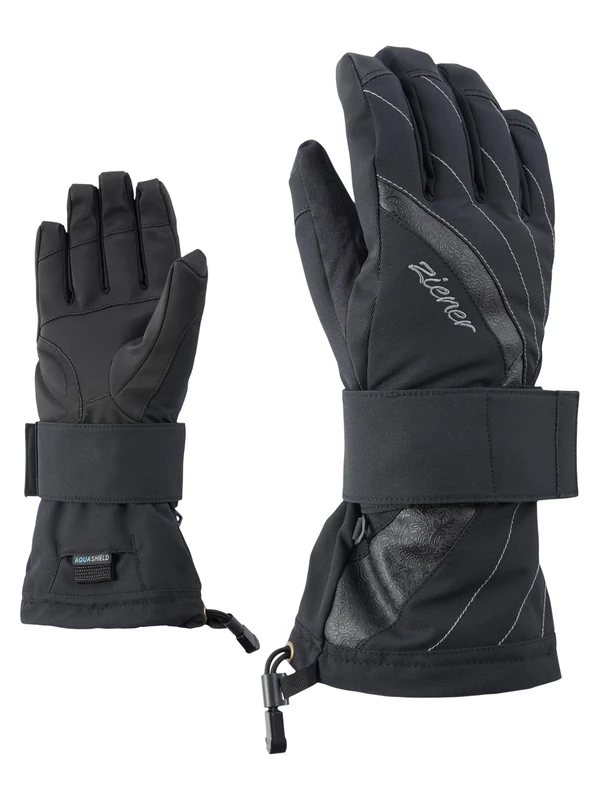 Ziener Milana as (R) Lady Women's Snowboarding Gloves Women's, Womens, 801723, Black, 8 - Image 1