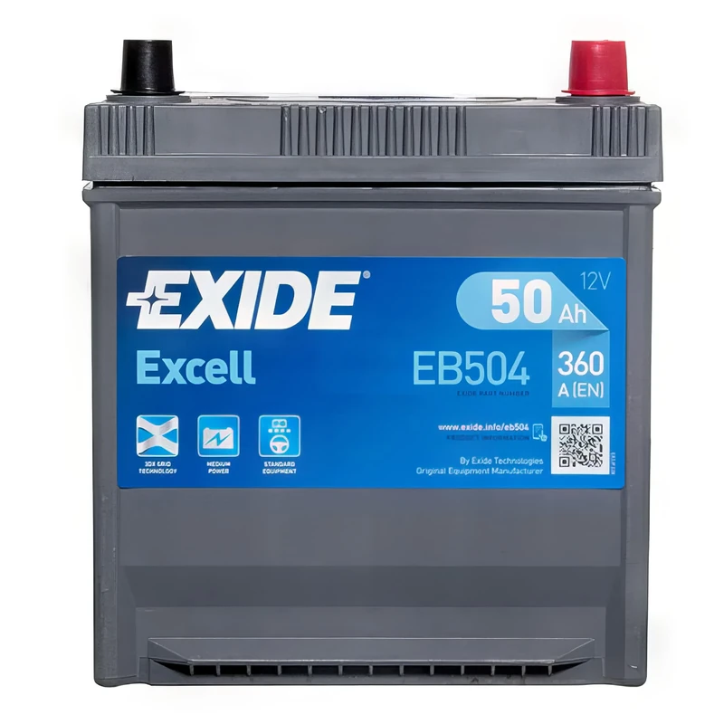 Exide EB504 Excell 008 12V Car Battery 3 Year Guarantee 50AH 360CCA 0/1