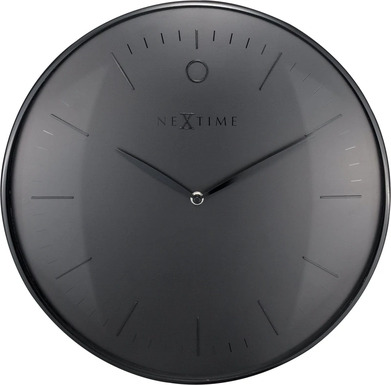 NexTime - Wall clock- Ø 40 cm – Metal – Dome shaped glass- Black – 'Glamour'