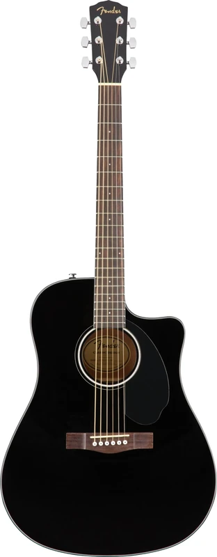 Fender CD-60SCE Dreadnought, Walnut Fingerboard, Black, Comes with Free Virtual Lessons