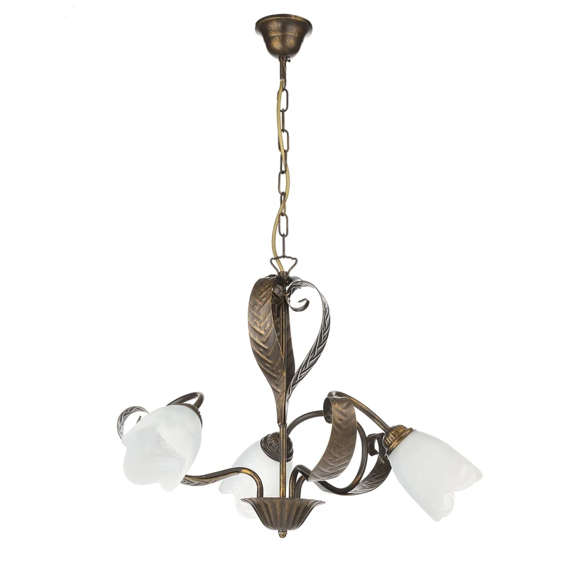 Onli Twisted Chandelier Metal Rustic Style, Bronze Brown and White - Image 1