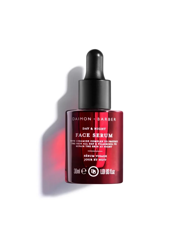 Daimon Barber Day and Night Face Serum for Men, Moisturising Face Oil with Ceramide Complex for 24h Protection, Suitable to Use Pre-Shaving 30ml
