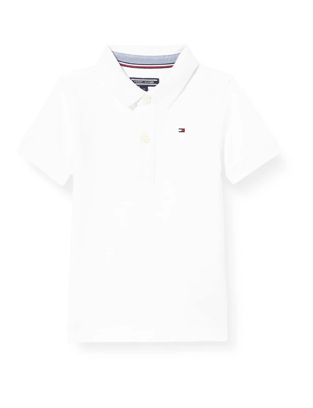 Tommy Hilfiger Boys’ Short Sleeve Organic Cotton Polo Shirt, White (Bright White), 14 Years