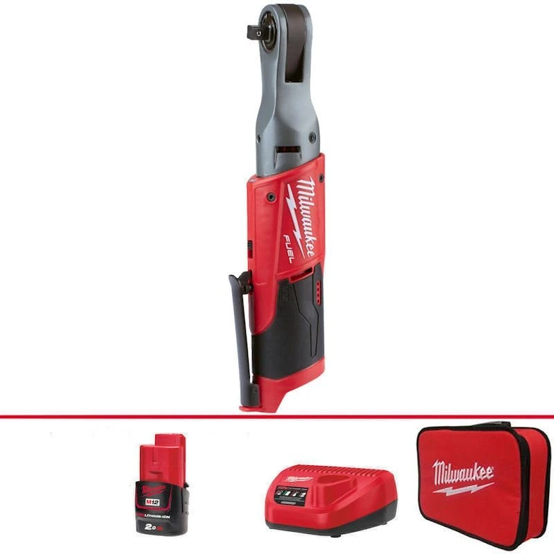 Milwaukee M12 FIR38-2 Fuel™ Sub Compact 3/8in Impact Ratchet 12V 1 x 2.0Ah Li-ion