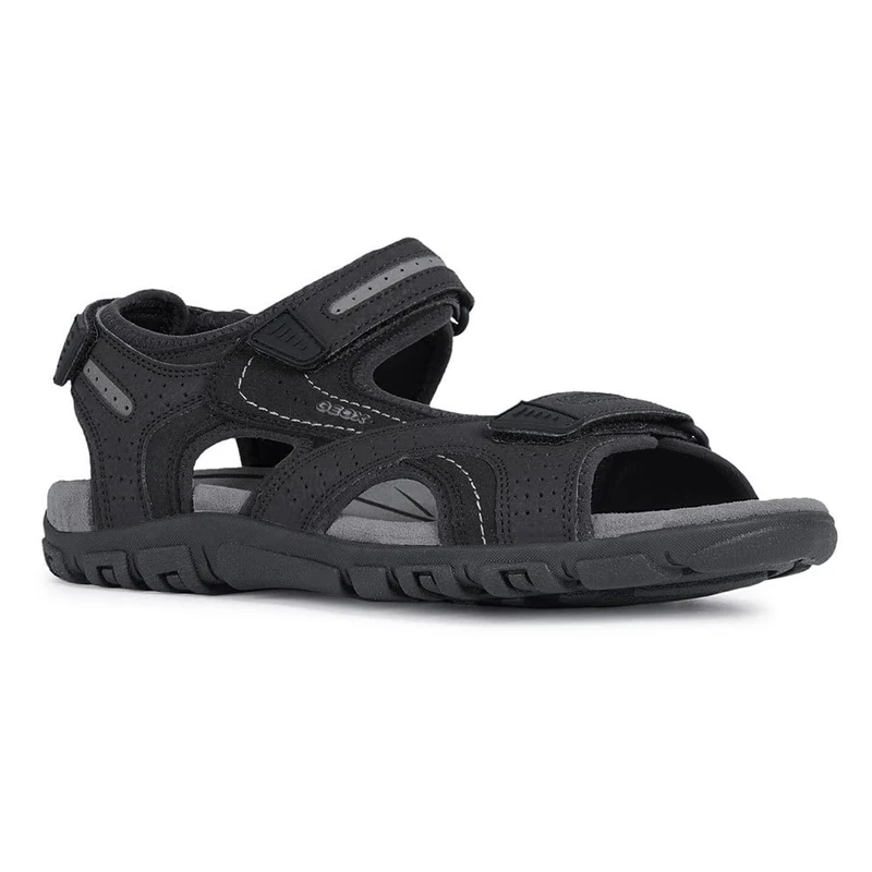 Geox Mens Uomo Strada Sandals, Black Stone, 8 UK - Image 1