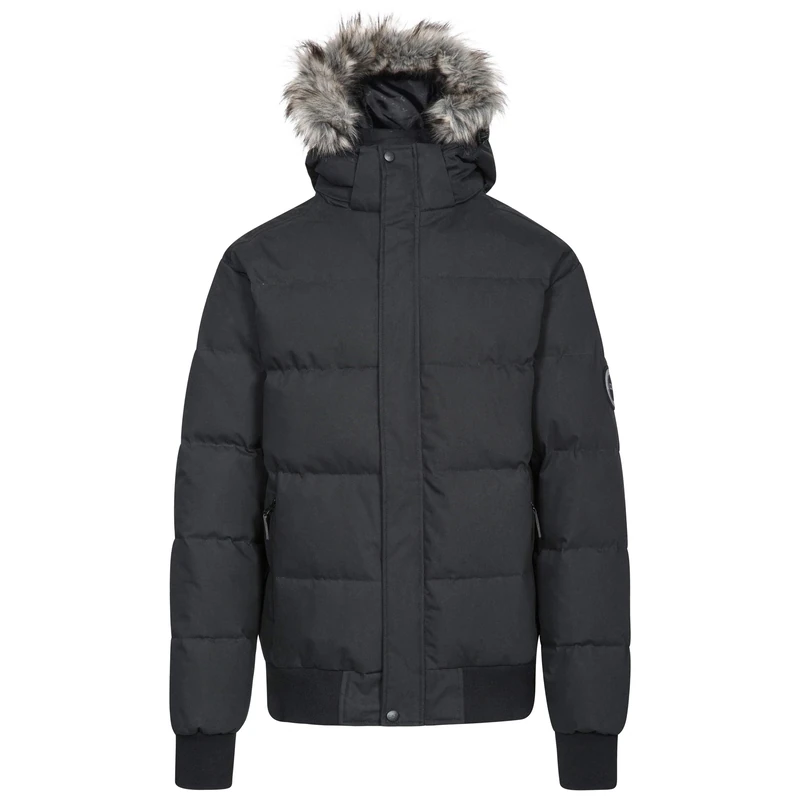 Trespass Calgary, Black, XXS, Warm Down Jacket with Removable Hood, 90% Down for Men, Black, XX-Small / 2X-Small / 2XS