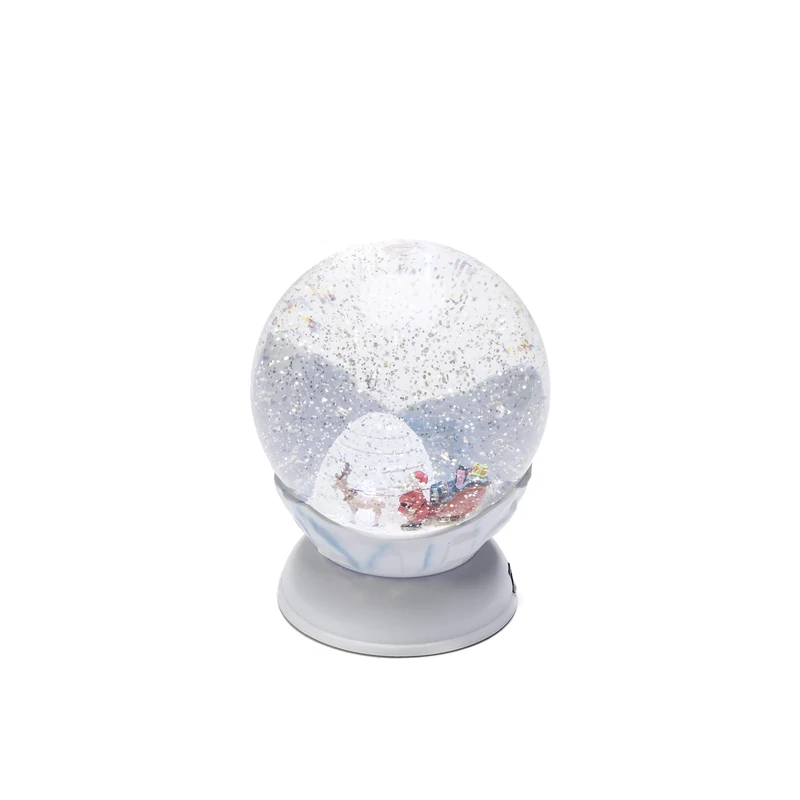 Konstsmide LED Snow Globe Lantern "Merry Christmas and Reindeer Scene", Water Filled/Water Spinner/Indoor (IP20) 5 Hour Timer/Battery Operated: 3xAA 1.5V (excl.)/Christmas Lantern 1 Warm White Diodes