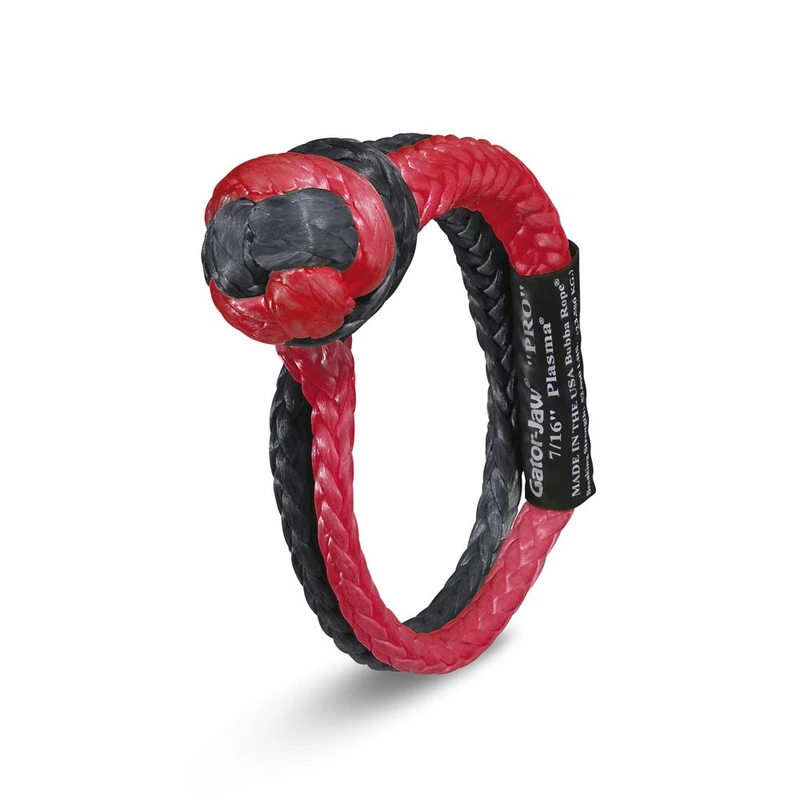 Bubba Rope Gator-Jaw 176745PRO Synthetic Soft Shackle (52,300LB Breaking Strength) Red & Black