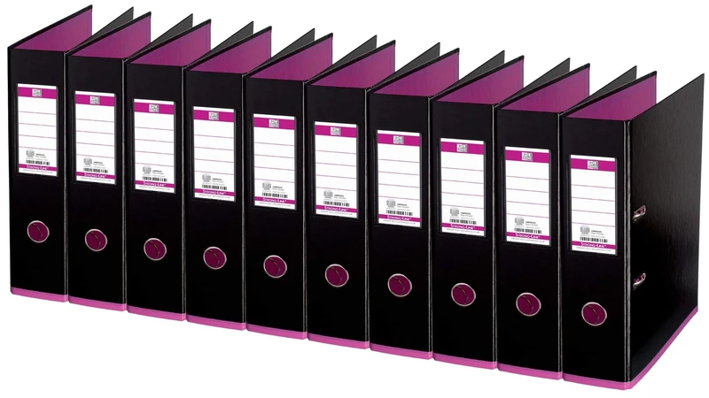 Oxford myColour A4 Folder 8 cm Wide Two Tone Black and Pink Pack of 10