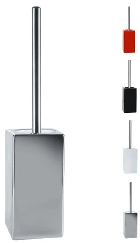 Spirella Quadro Collection, Toilet Brush 45 x 11.5 x 11.5 cm, Porcelain, Chrome, 45 x 11,5 x 11,5 cm