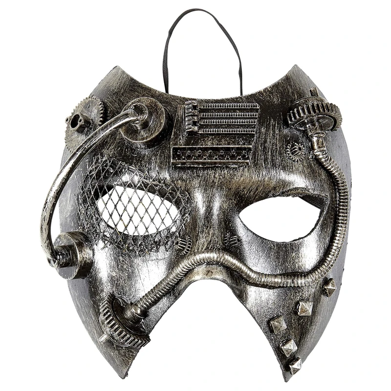 Silver Steampunk Eye Mask Victorian Era Fancy Dress Costume Accessory