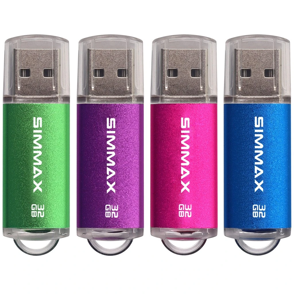 Memory Stick 4 Pack 32GB USB 2.0 Flash Drives Thumb Drive Pen Drive by SIMMAX (32GB Green Purple Pink Blue)