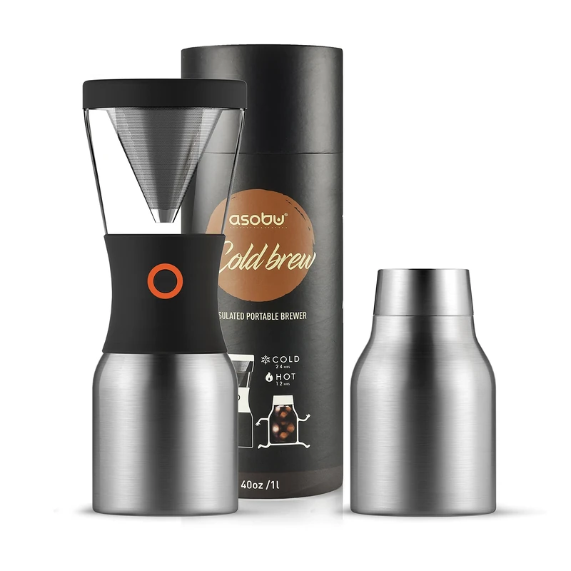 Asobu Coldbrew Portable Cold Brew Coffee Maker with a Vacuum Insulated 40oz Stainless Steel 18/8 - Image 1