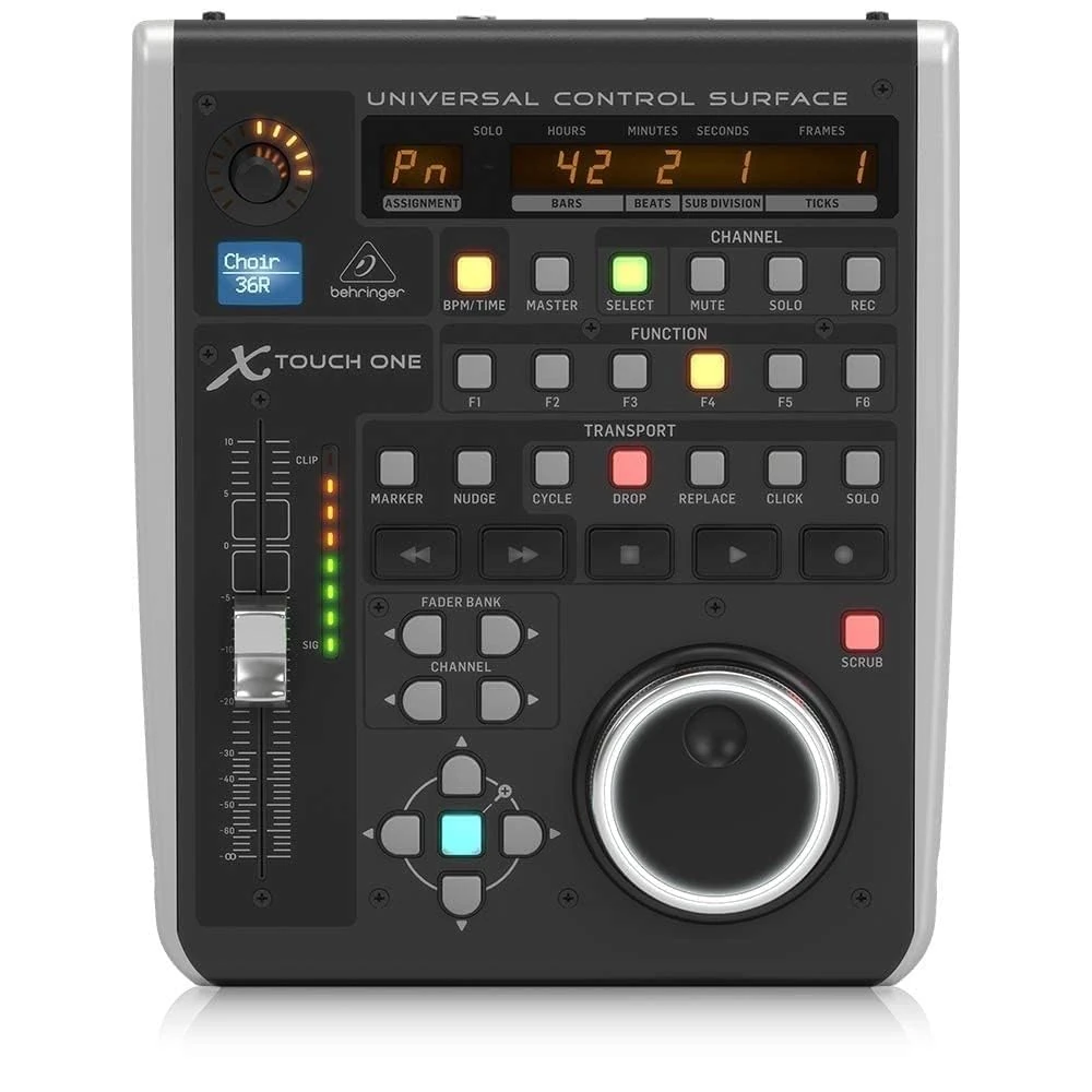Behringer X-TOUCH ONE Universal Control Surface with Touch-Sensitive Motor Fader and LCD Scribble Strip, Compatible with PC and Mac